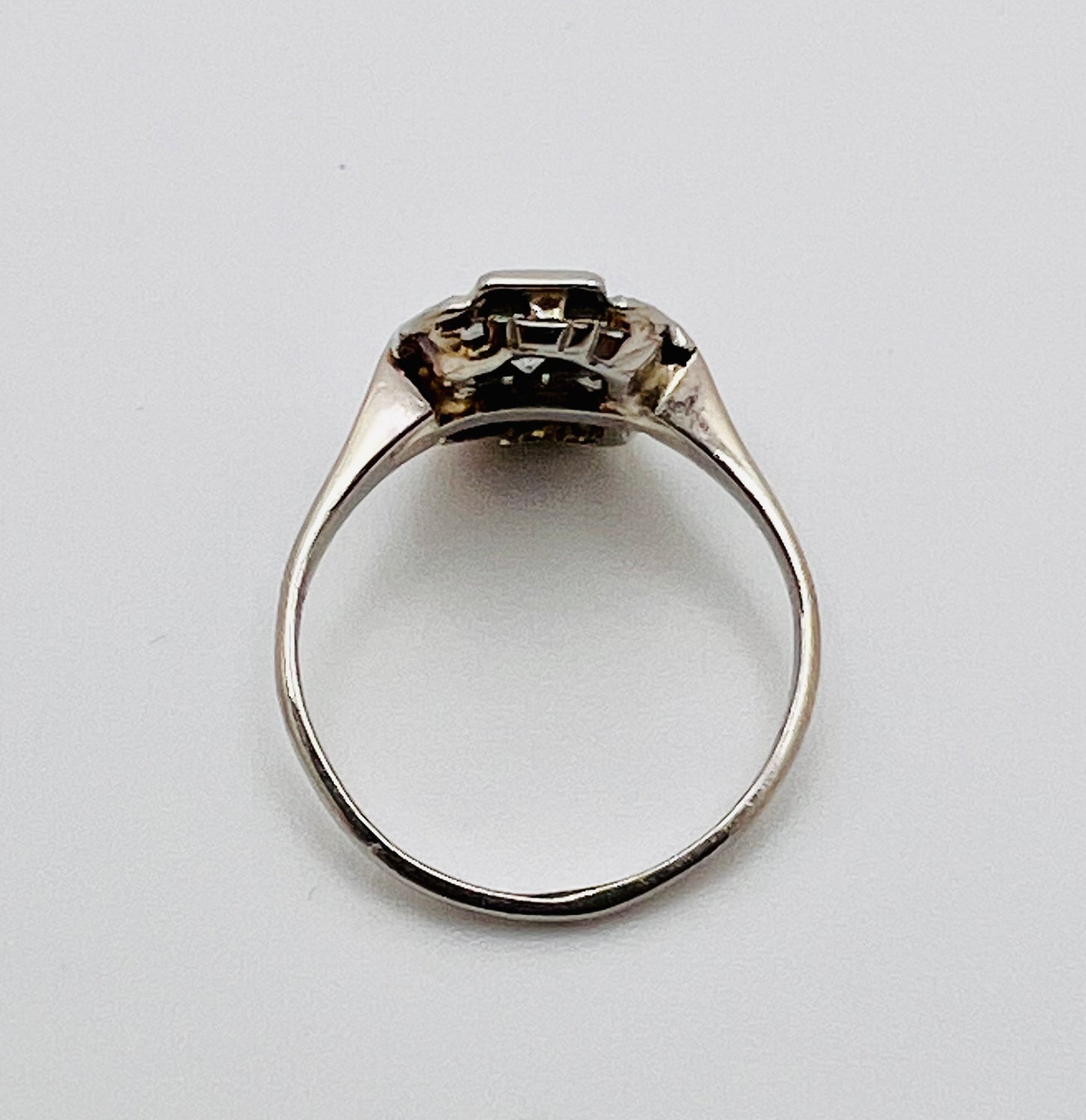 18k White Gold and Platinum Round 24pt Diamond with Unique Accents Ring