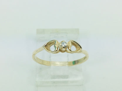 10k Yellow Gold Round Cut 2pt Solitaire Diamond Heart Ring