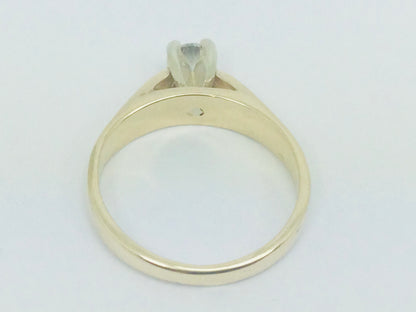 14k Yellow Gold Round Cut 22pt Diamond Solitaire Ring