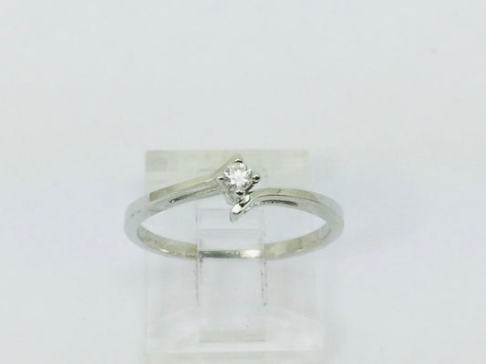 14k White Gold Round Cut 6pt Diamond Solitaire Ring