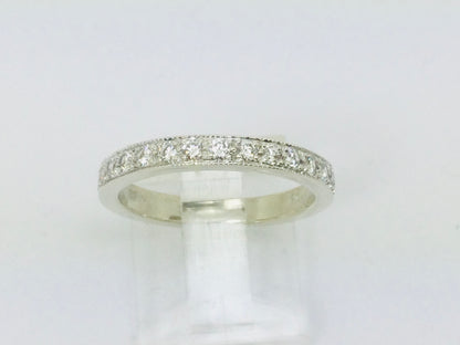 14k White Gold 22.5pt Round Cut Diamond Row Set Ring