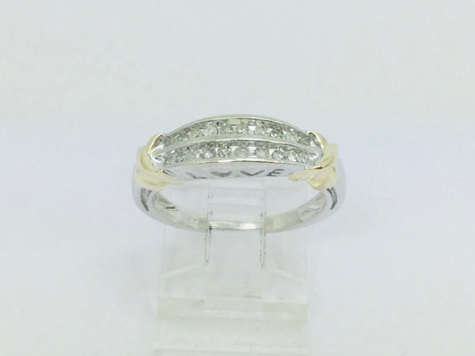 10k White Gold 20pt Diamond Row Set 'Love' Ring