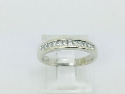 14k White Gold Princess Cut 18pt Diamond Channel Set Ring