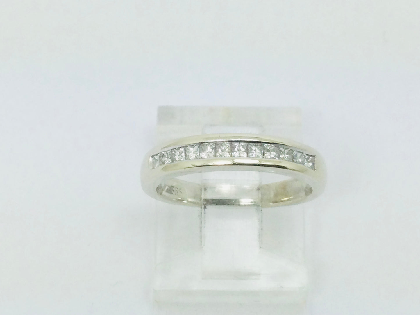 14k White Gold Princess Cut 18pt Diamond Channel Set Ring