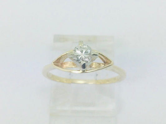 14k Yellow Gold Round Cut 25pt Diamond Solitaire Ring