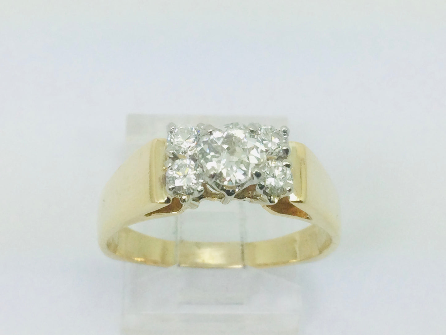 14k Yellow Gold 50pt Mine Cut, 70pt TDW Ring