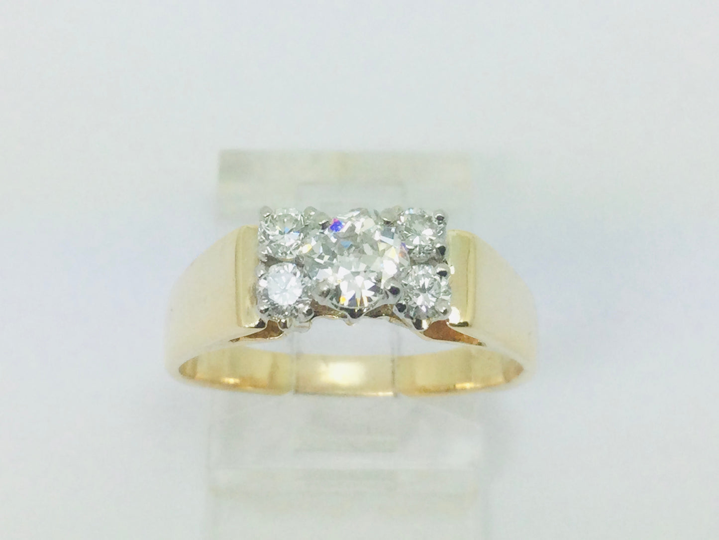 14k Yellow Gold 50pt Mine Cut, 70pt TDW Ring