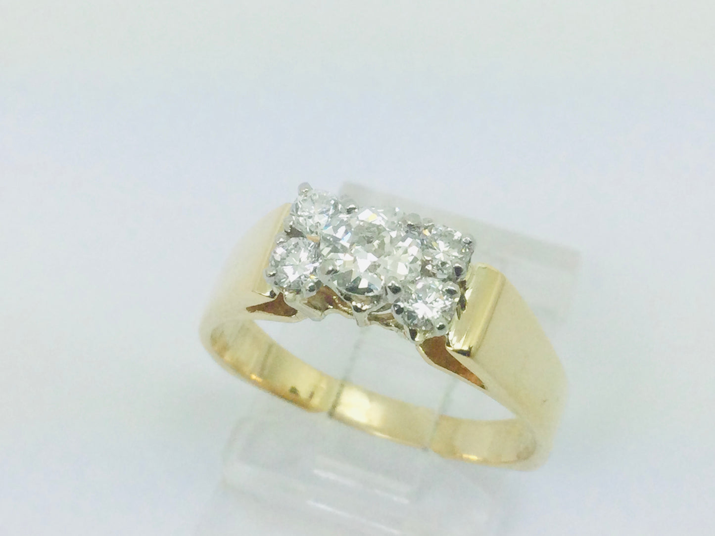 14k Yellow Gold 50pt Mine Cut, 70pt TDW Ring