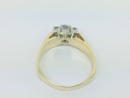 14k Yellow Gold 50pt Mine Cut, 70pt TDW Ring