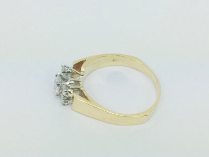 14k Yellow Gold 50pt Mine Cut, 70pt TDW Ring