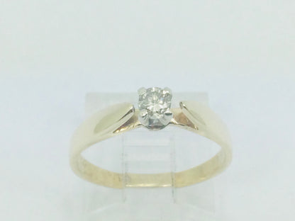 10k Yellow Gold Round Cut 14pt Diamond Solitaire Ring