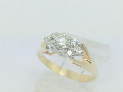 14k Yellow Gold Round Cut 40pt Diamond Ring