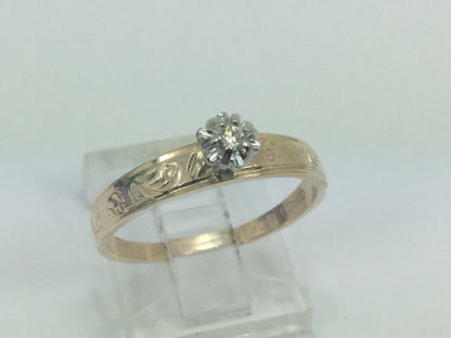 10k Yellow Gold Round Cut 3pt Solitaire Diamond Ring