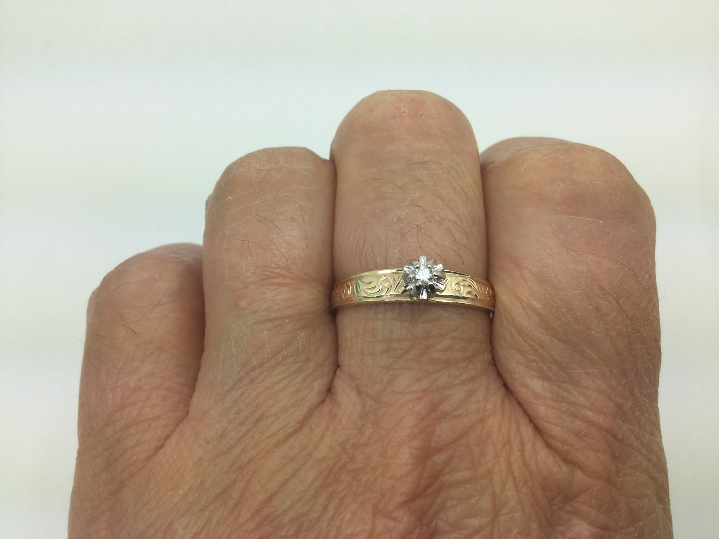 10k Yellow Gold Round Cut 3pt Solitaire Diamond Ring