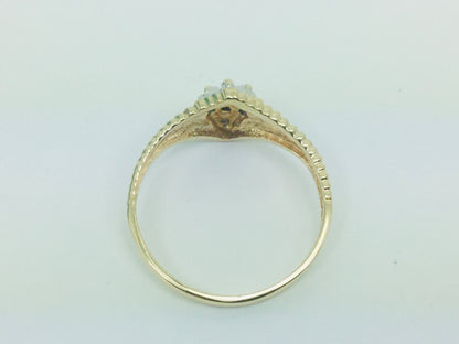 10k Yellow Gold Round Cut 8pt Diamond Cluster Ring