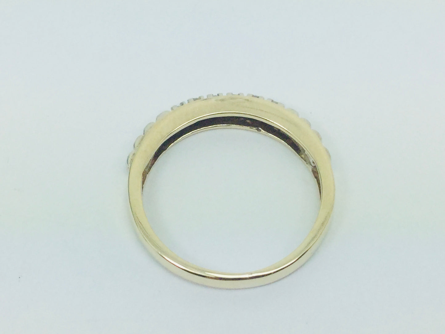 10k Yellow Gold Round Cut 12pt Diamond Row Set Ring