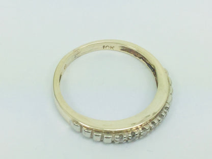 10k Yellow Gold Round Cut 12pt Diamond Row Set Ring