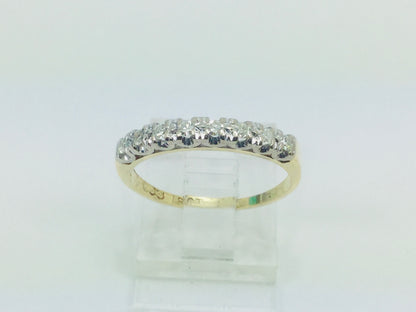 18k Yellow Gold Round Cut 16pt Diamond Row Set Ring