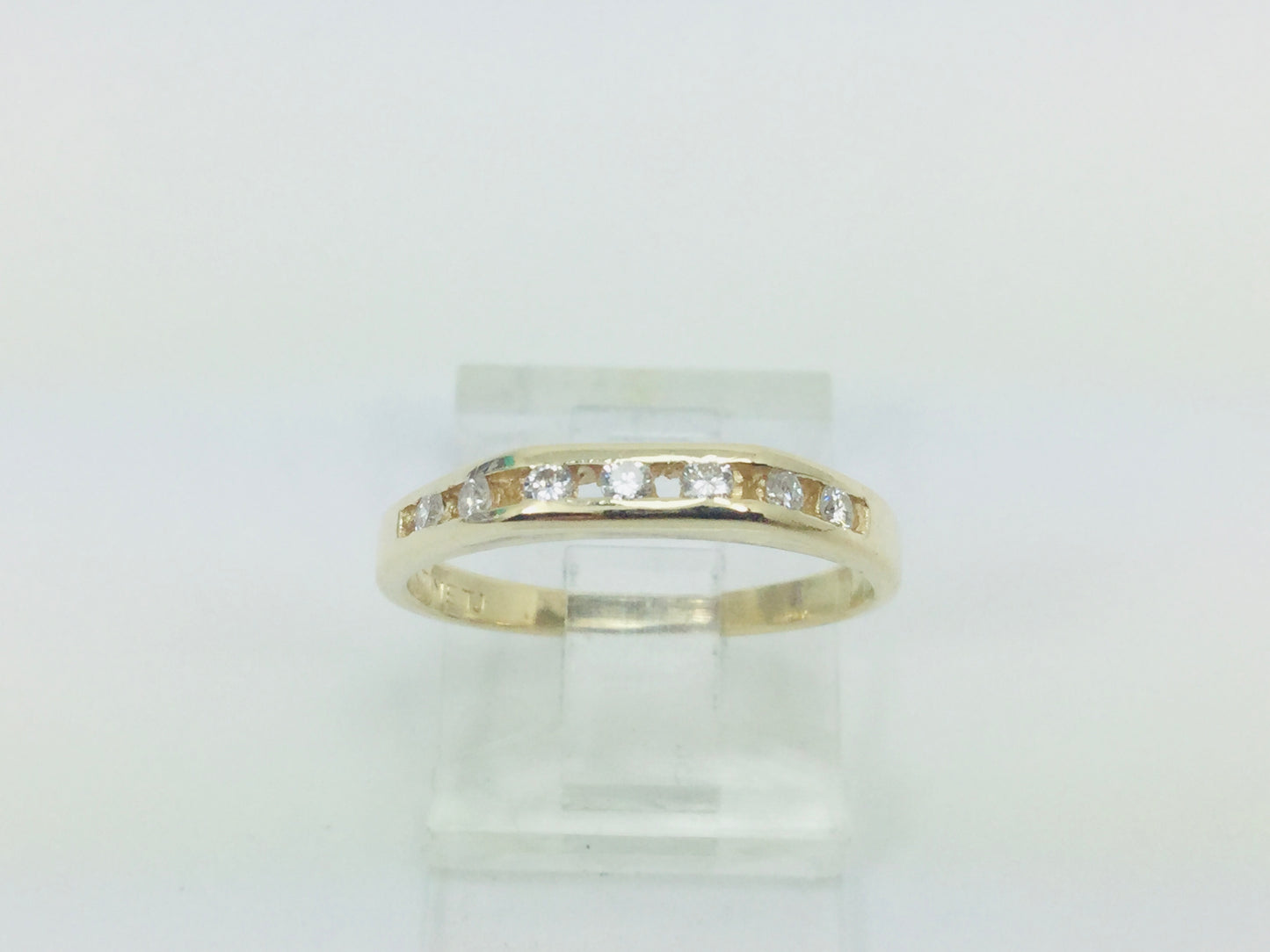 14k Yellow Gold Round Cut 14pt Diamond Channel Set Ring