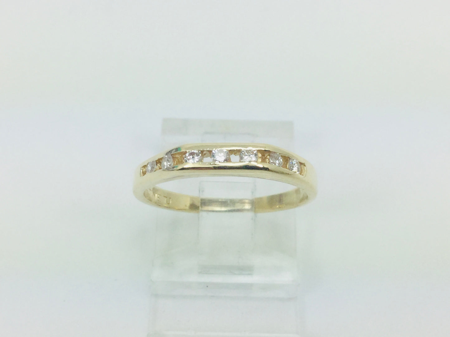 14k Yellow Gold Round Cut 14pt Diamond Channel Set Ring