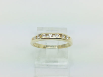 14k Yellow Gold Round Cut 14pt Diamond Channel Set Ring