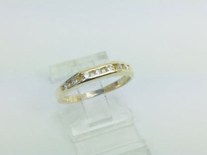 14k Yellow Gold Round Cut 14pt Diamond Channel Set Ring