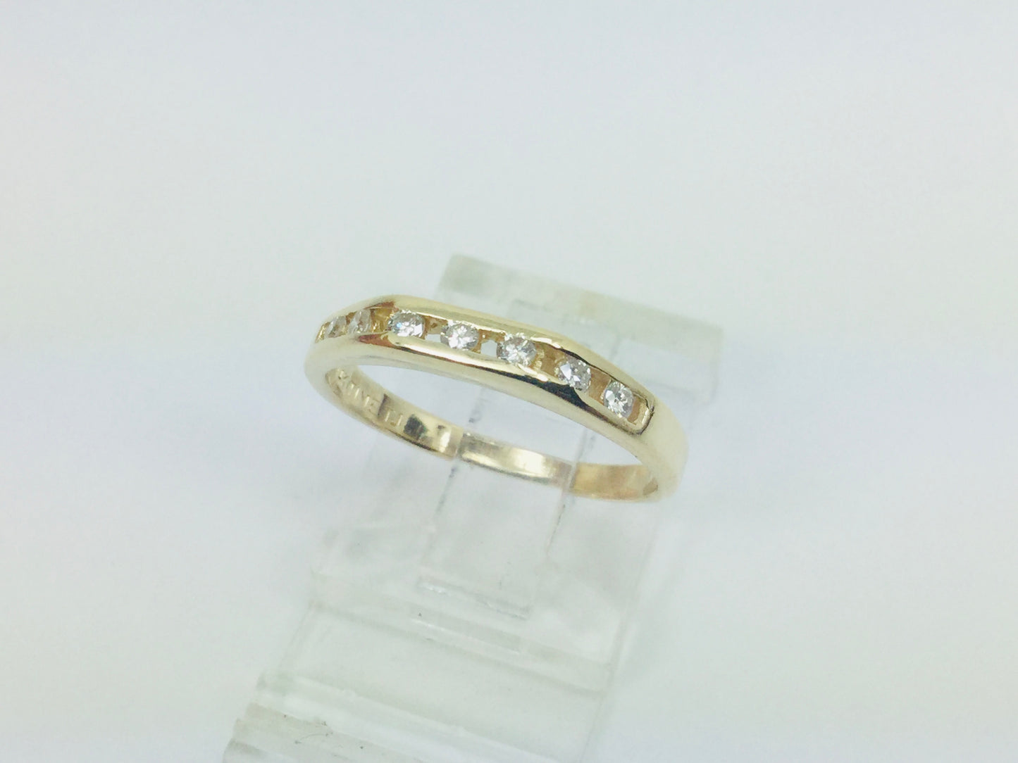 14k Yellow Gold Round Cut 14pt Diamond Channel Set Ring