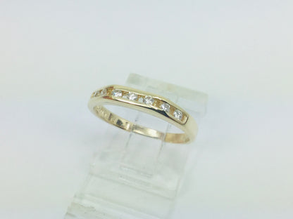 14k Yellow Gold Round Cut 14pt Diamond Channel Set Ring