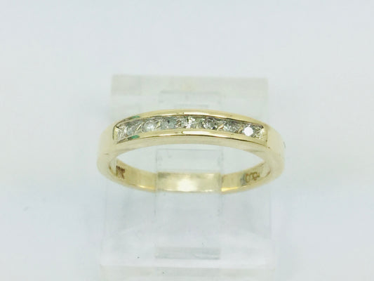 10k Yellow Gold Round Cut 7pt Diamond Channel Set Ring