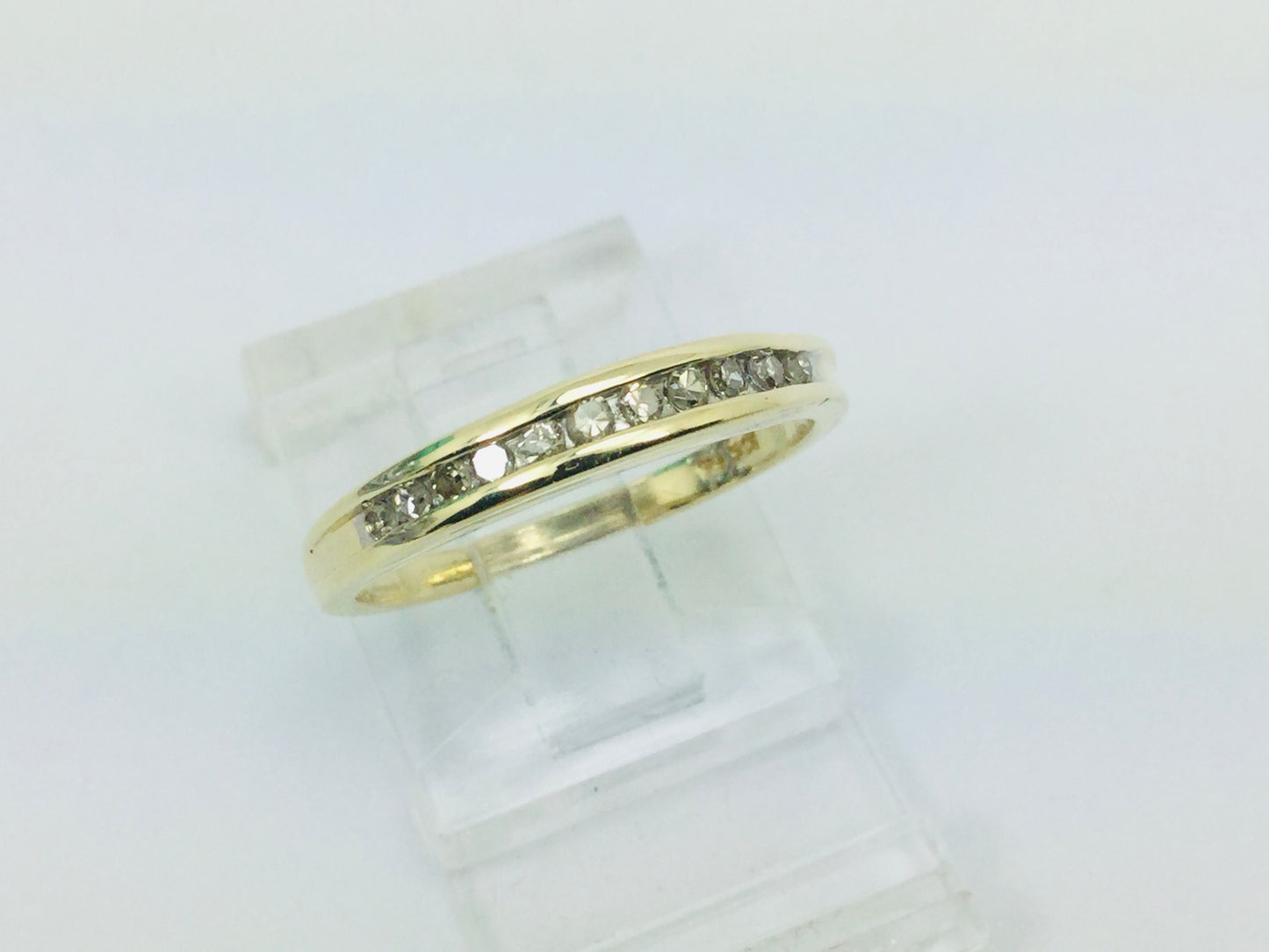 10k Yellow Gold Round Cut 16pt Diamond Channel Set Ring