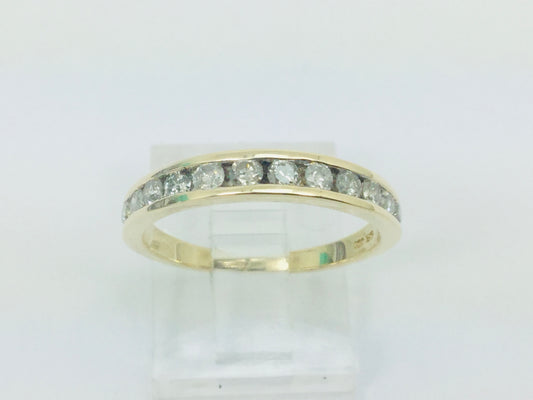 10k Yellow Gold Round Cut 48pt Channel Set Diamond Ring