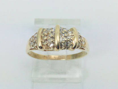 10k Yellow Gold 24pt Diamond Cluster Ring