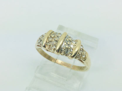 10k Yellow Gold 24pt Diamond Cluster Ring