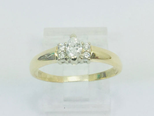 14k Yellow Gold Marquise Cut 31pt Diamond Ring