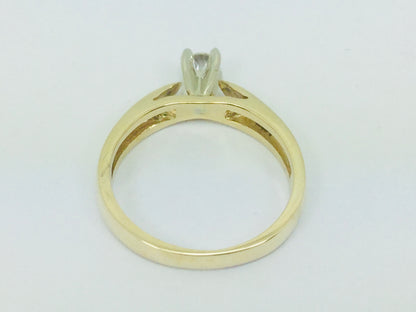 14k Yellow Gold Round Cut 17pt Solitaire Diamond Ring