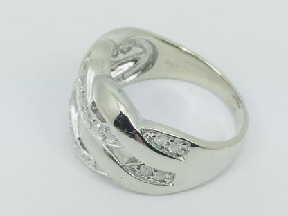 14k White Gold Round Cut 36pt Diamond Row Set Ring