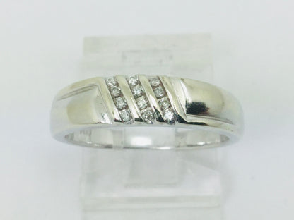 14k White Gold Round Cut 6pt Diamond Row Set Ring