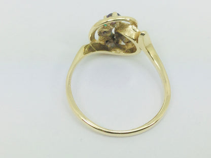 10k Yellow Gold Round Cut 4 Stone Family Ring