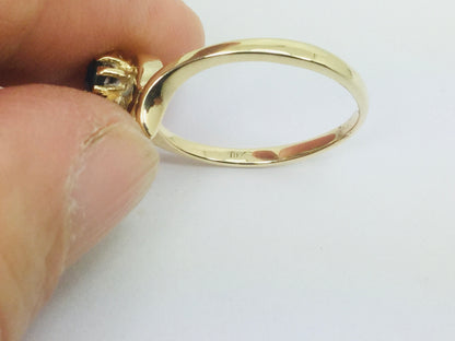 10k Yellow Gold Round Cut 4 Stone Family Ring