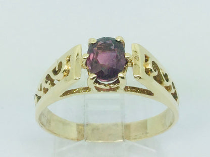 10k Yellow Gold Oval Cut 1ct Ruby July Birthstone Solitaire Ring