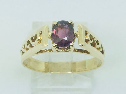 10k Yellow Gold Oval Cut 1ct Ruby July Birthstone Solitaire Ring