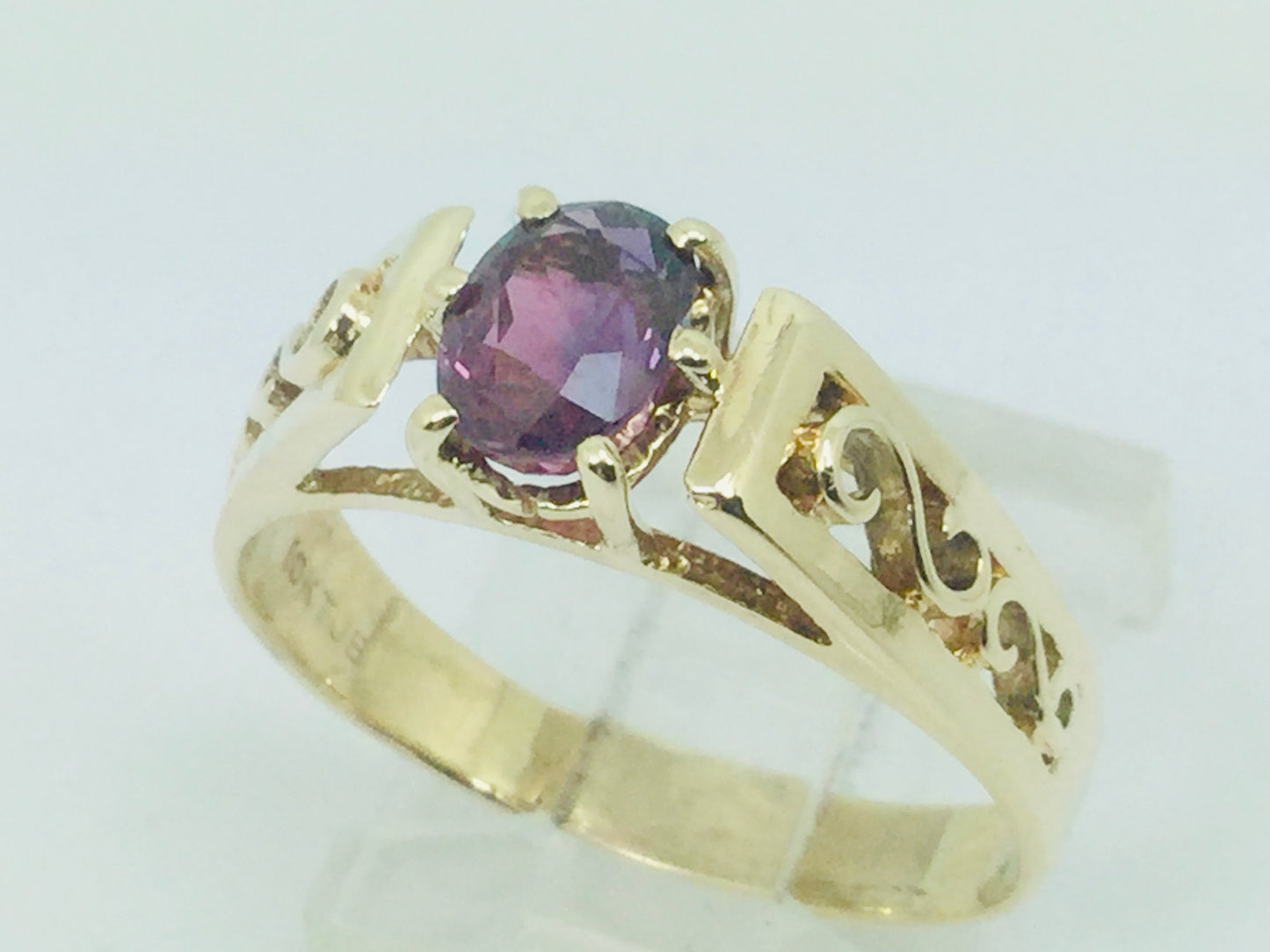 10k Yellow Gold Oval Cut 1ct Ruby July Birthstone Solitaire Ring