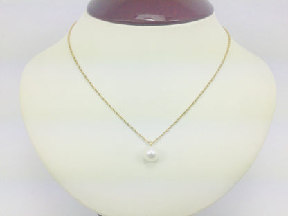 10k Yellow Gold Genuine Pearl June Birthstone Necklace