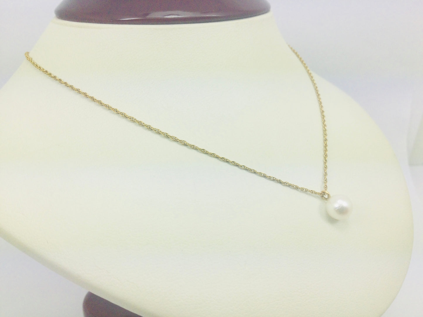 10k Yellow Gold Genuine Pearl June Birthstone Necklace