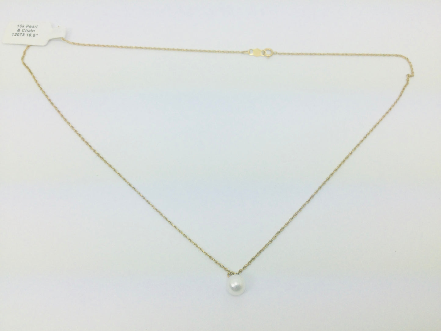 10k Yellow Gold Genuine Pearl June Birthstone Necklace