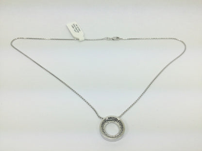 19k White Gold Round Cut 0.90ct Diamond Eternity Pendent and 18k White Gold Chain Necklace