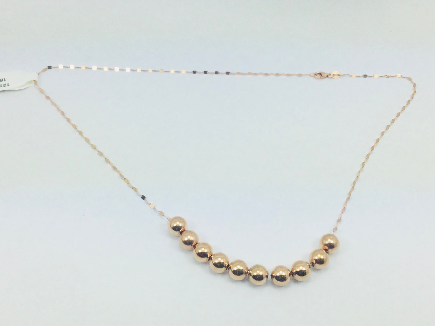 14k Rose Gold Ten Sliding Balls Necklace