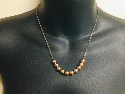 14k Rose Gold Ten Sliding Balls Necklace