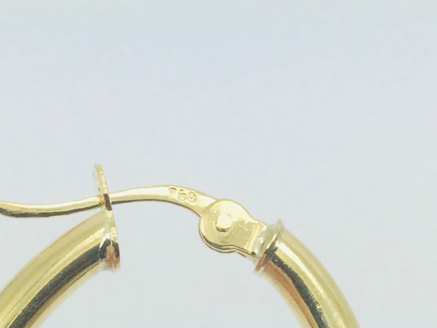 18k Yellow Gold Oval Hoop Earrings