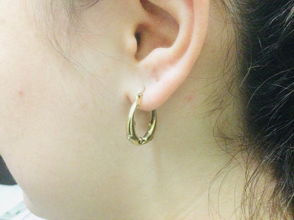 10k Yellow Gold Round Circular Dolphin Hoop Earrings